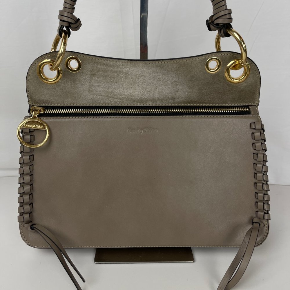 See By Chloe Taupe Shoulder Bag with Gold Hardware
